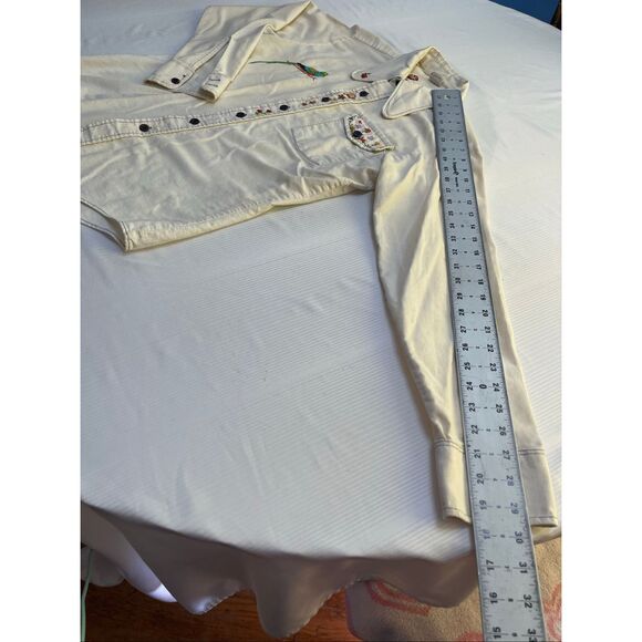 Grants Men’s Wear Vintage Embroidered 70s Button Up Shirt Size Medium - Picture 5 of 12